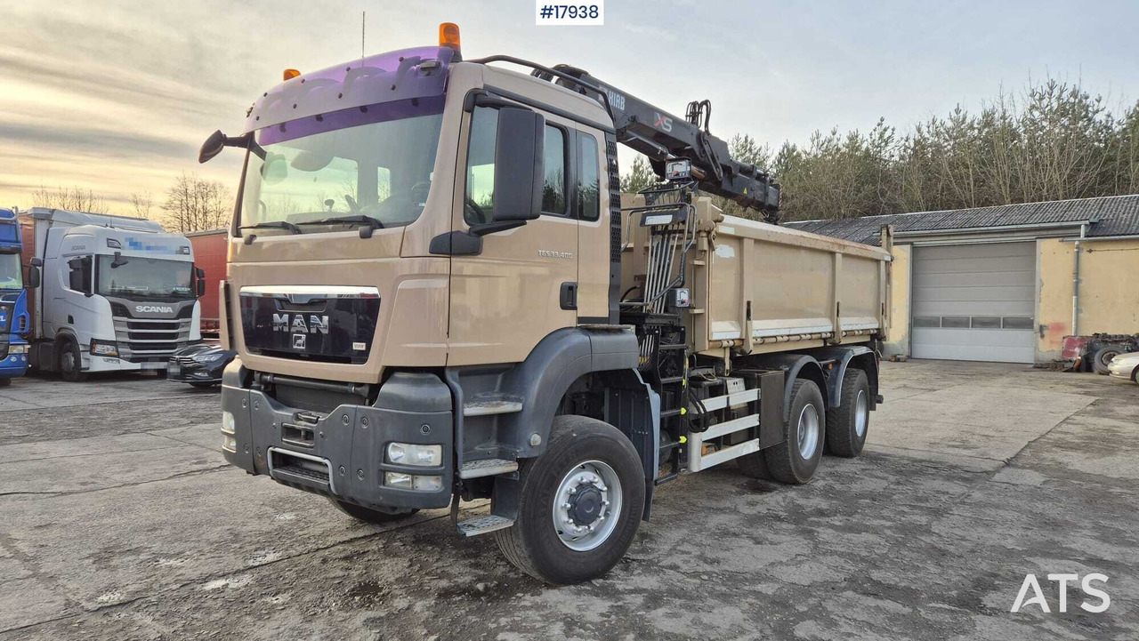 Tipper MAN TGS 33.400 6x4 HDS HIAB 144 DS-2 DUO (2009) - Caminhão basculante, Caminhão grua: foto 1 Tipper MAN TGS 33.400 6x4 HDS HIAB 144 DS-2 DUO (2009) - Caminhão basculante, Caminhão grua: foto 1