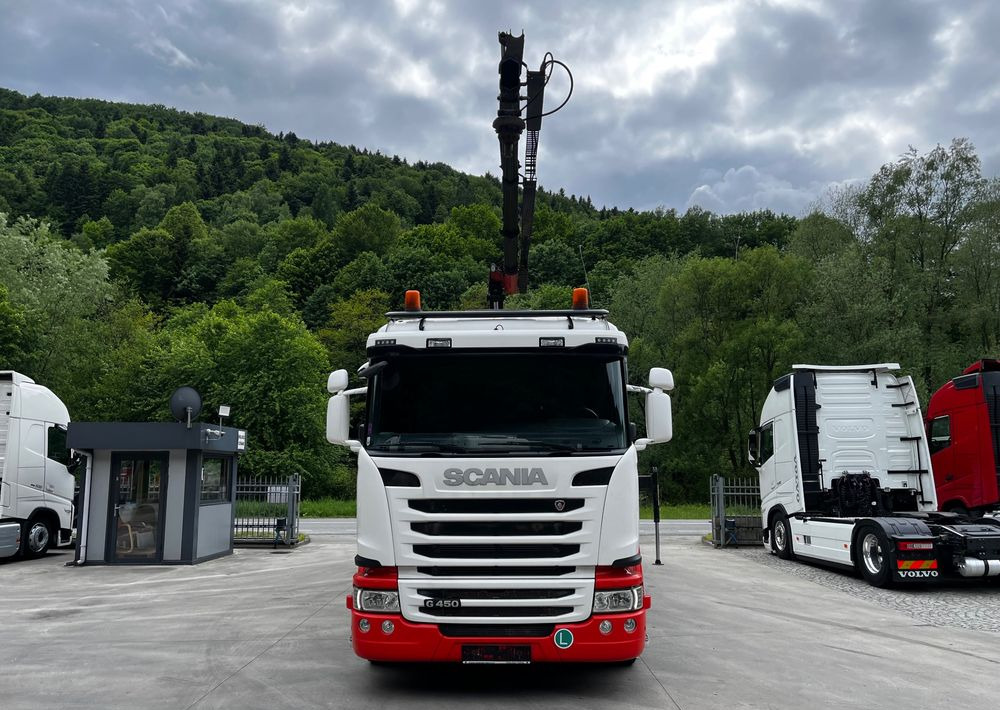 Scania G450 // 6x2// Skrzynia 6.40x2.49 // HDS Palfinger // Oś skrętna podnoszona // - Camião de caixa aberta/ Plataforma, Caminhão grua: foto 3 Scania G450 // 6x2// Skrzynia 6.40x2.49 // HDS Palfinger // Oś skrętna podnoszona // - Camião de caixa aberta/ Plataforma, Caminhão grua: foto 3