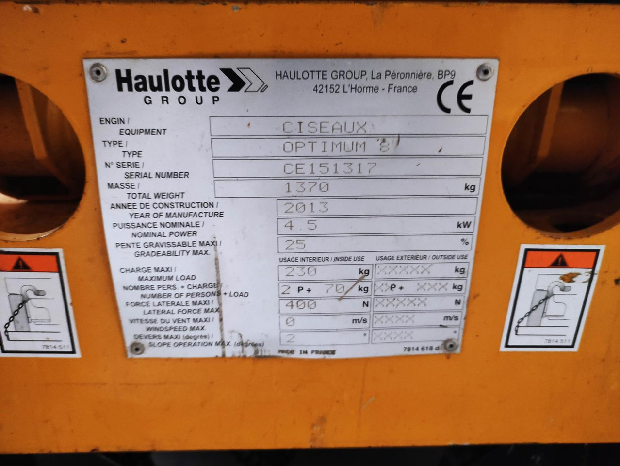 Haulotte OPTIMMM8 - Plataforma de Tijera/ Plataforma de tesoura: foto 1 Haulotte OPTIMMM8 - Plataforma de Tijera/ Plataforma de tesoura: foto 1