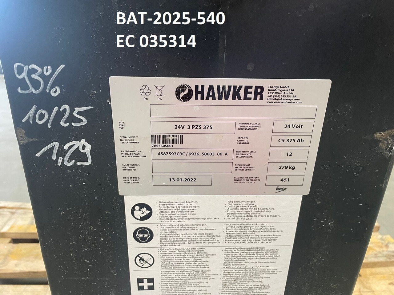 Hawker 24 Volt I 3 PZS 375 - Bateria automotiva de Equipamento de movimentação: foto 5 Hawker 24 Volt I 3 PZS 375 - Bateria automotiva de Equipamento de movimentação: foto 5
