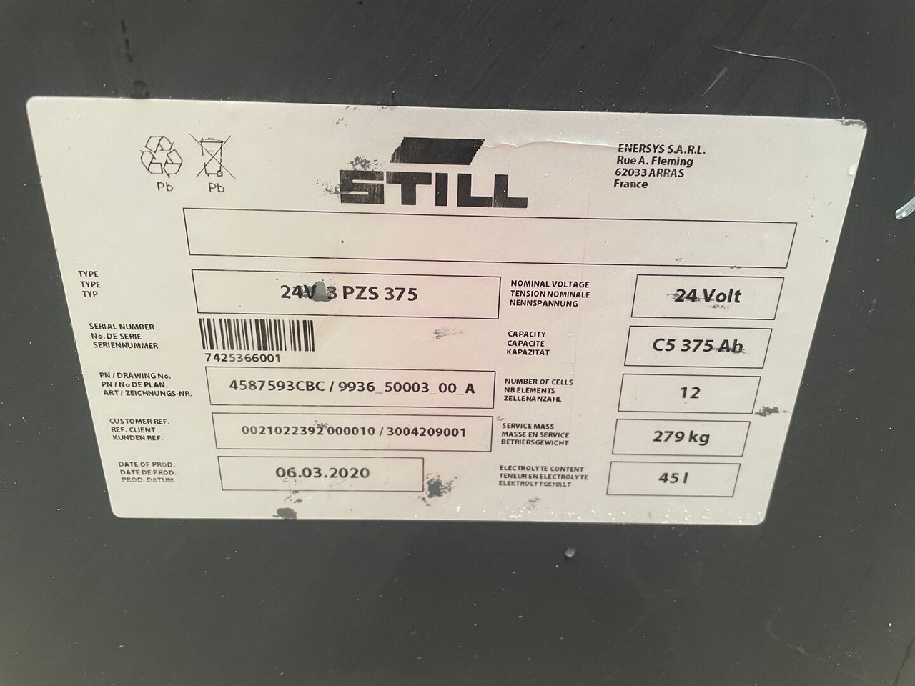 Hawker 24 Volt I 3 PZS 375 - Bateria automotiva de Equipamento de movimentação: foto 2 Hawker 24 Volt I 3 PZS 375 - Bateria automotiva de Equipamento de movimentação: foto 2