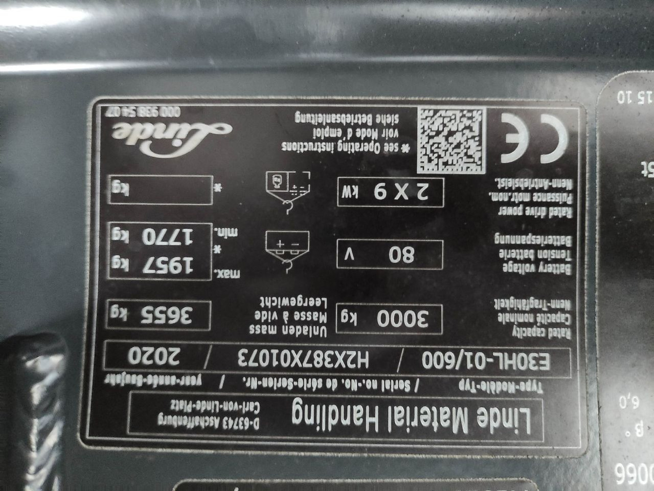 Empilhadeira elétrica Linde E30HL-01/600-387 (M): foto 7