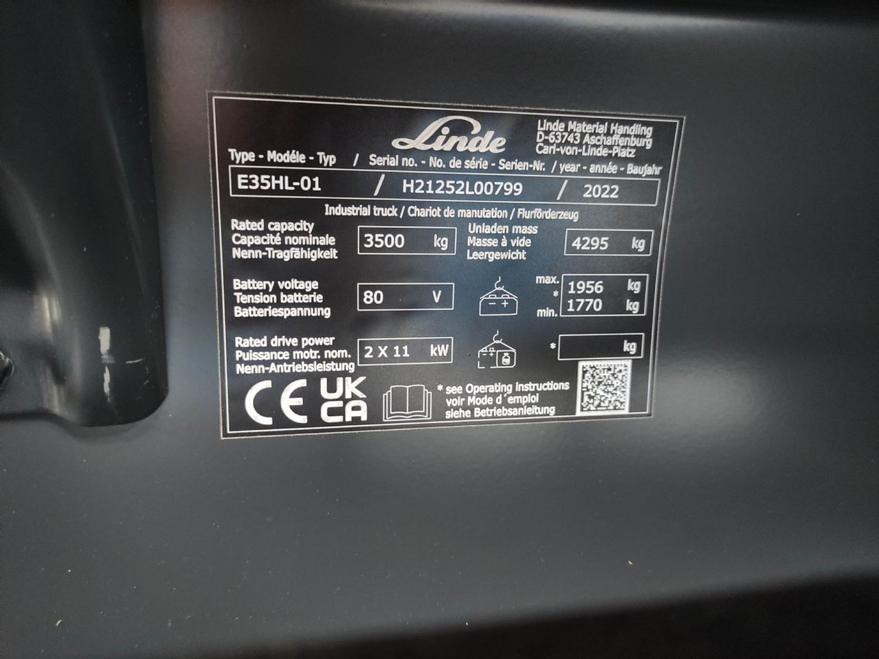 Linde E35HL-01-1252 *Batterie NEU* - Empilhadeira elétrica: foto 5 Linde E35HL-01-1252 *Batterie NEU* - Empilhadeira elétrica: foto 5