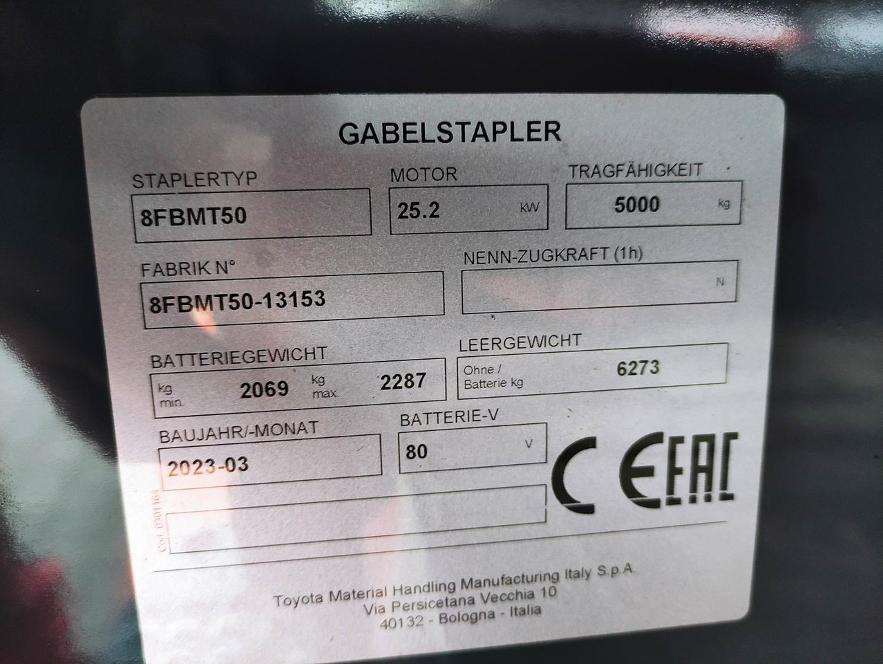 Toyota 8FBMT50 (NEU) - Empilhadeira elétrica: foto 1 Toyota 8FBMT50 (NEU) - Empilhadeira elétrica: foto 1