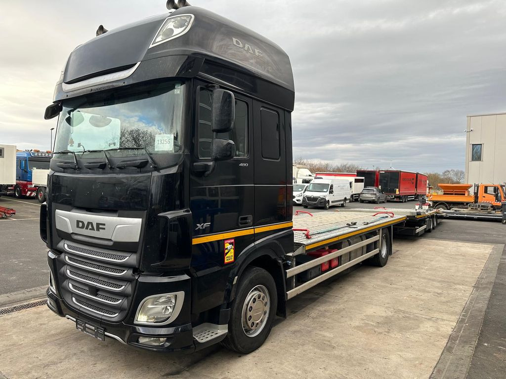 DAF 480FA*Flachzug*Aufstellbühne*VDI2700*Top! - Caminhão transporte de veículos: foto 1 DAF 480FA*Flachzug*Aufstellbühne*VDI2700*Top! - Caminhão transporte de veículos: foto 1