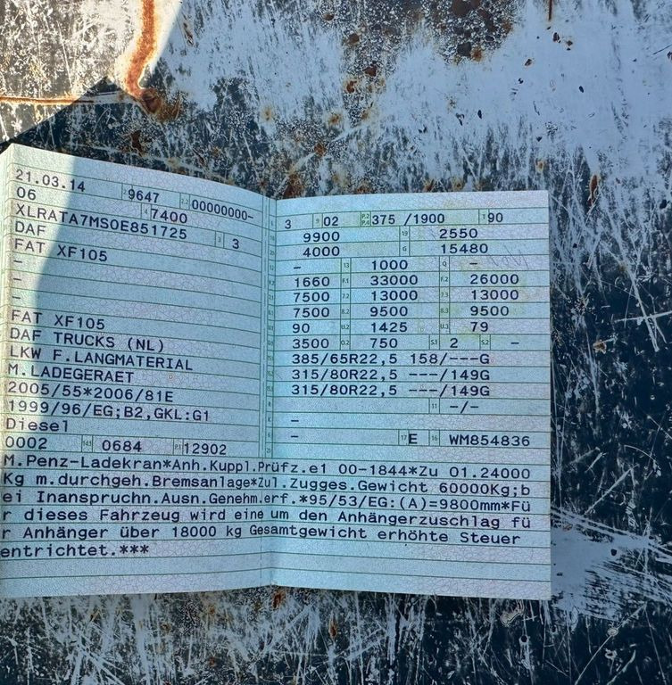 DAF 105.510 6X4 Kran Penz /Atlas Holz Crane DAF 105.510 6X4 Kran Penz /Atlas Holz Crane - Caminhão florestal, Caminhão grua: foto 4 DAF 105.510 6X4 Kran Penz /Atlas Holz Crane DAF 105.510 6X4 Kran Penz /Atlas Holz Crane - Caminhão florestal, Caminhão grua: foto 4