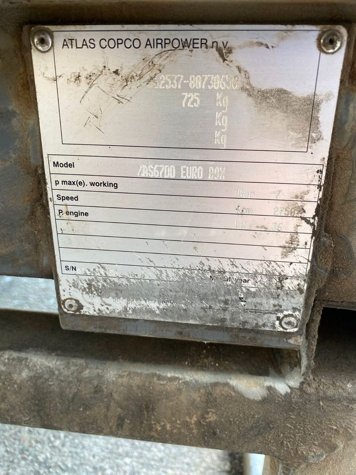 Atlas Copco Air Kompressor XAS67 G6,5 - Máquina de outro: foto 4 Atlas Copco Air Kompressor XAS67 G6,5 - Máquina de outro: foto 4