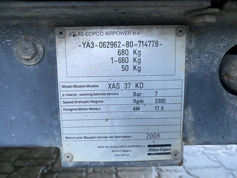 Atlas-Copco XAS 37 kd NVT - Compressor de ar: foto 5 Atlas-Copco XAS 37 kd NVT - Compressor de ar: foto 5