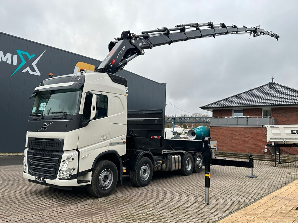 Volvo FH500 8X4 Kran HIAB X-HiPro858E-8 & Jib150x-6 - Camião de caixa aberta/ Plataforma, Caminhão grua: foto 1 Volvo FH500 8X4 Kran HIAB X-HiPro858E-8 & Jib150x-6 - Camião de caixa aberta/ Plataforma, Caminhão grua: foto 1