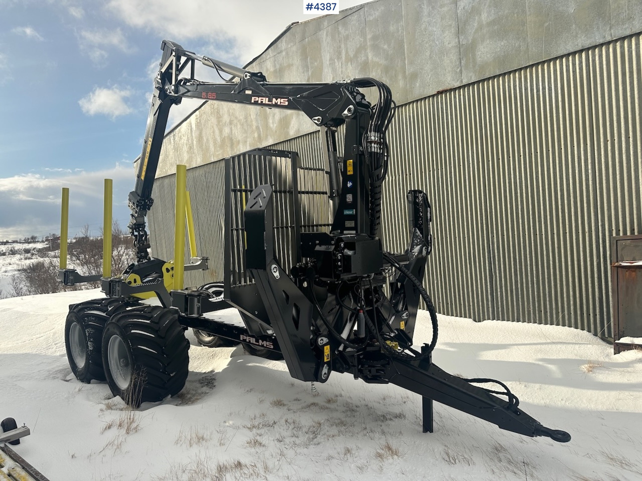 2023 Palms u12 timber trailer w/ Palms 5,85 krane. Never used. - Reboque transporte de madeira: foto 1 2023 Palms u12 timber trailer w/ Palms 5,85 krane. Never used. - Reboque transporte de madeira: foto 1