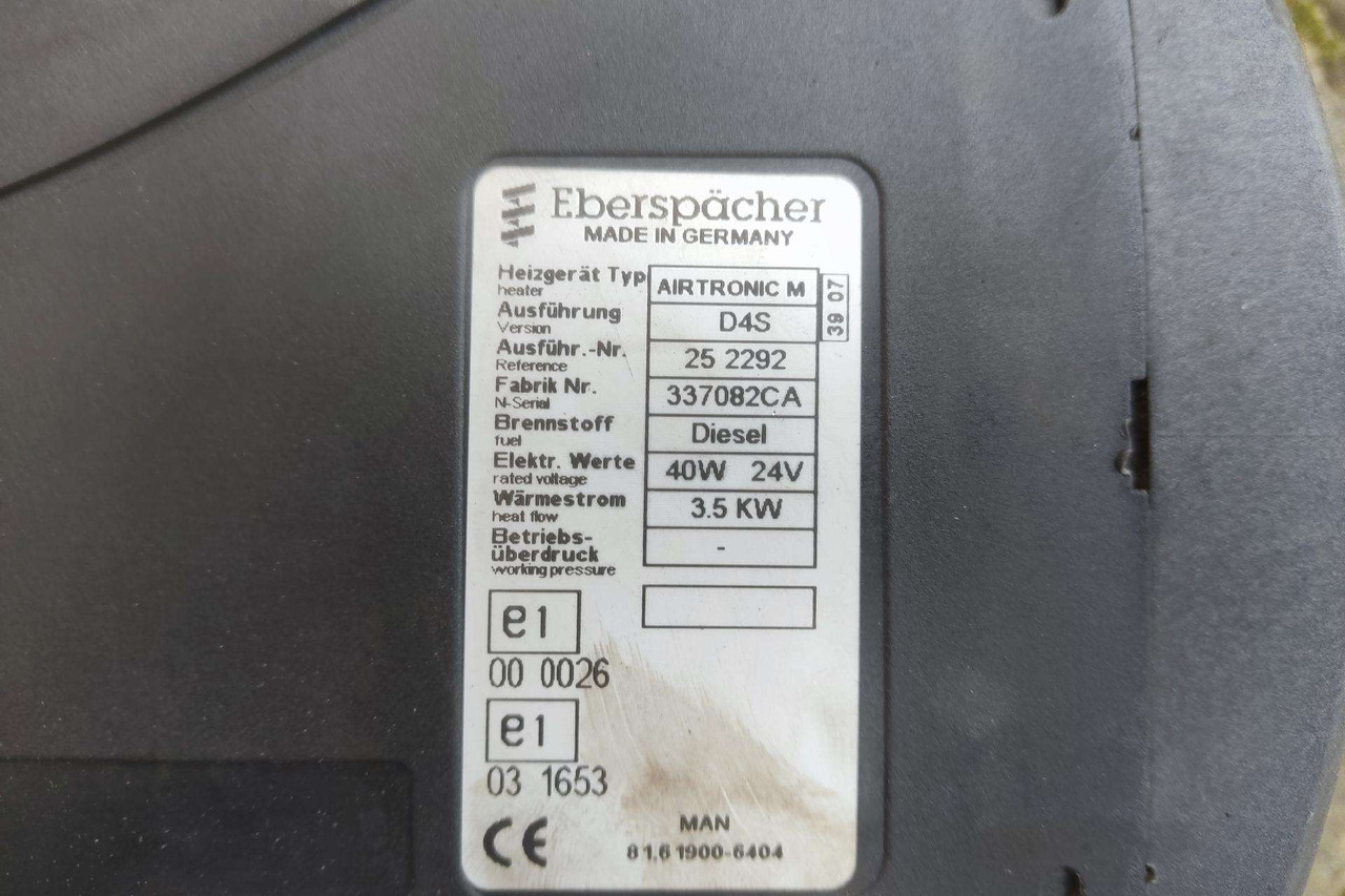MAN auxiliary heater TESTED D4S - Aquecimento/ Ventilação de Caminhão: foto 5 MAN auxiliary heater TESTED D4S - Aquecimento/ Ventilação de Caminhão: foto 5