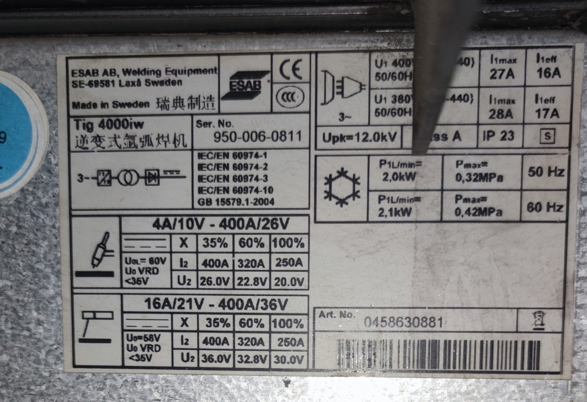 ESAB AB Tig 400iw - Equipamento para soldagem: foto 4 ESAB AB Tig 400iw - Equipamento para soldagem: foto 4