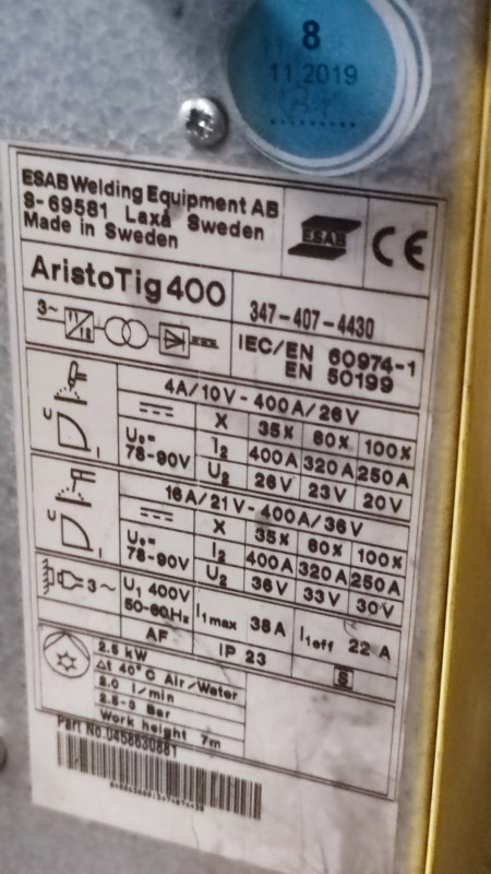 ESAB Aristo Tig 400 - Equipamento para soldagem: foto 3 ESAB Aristo Tig 400 - Equipamento para soldagem: foto 3