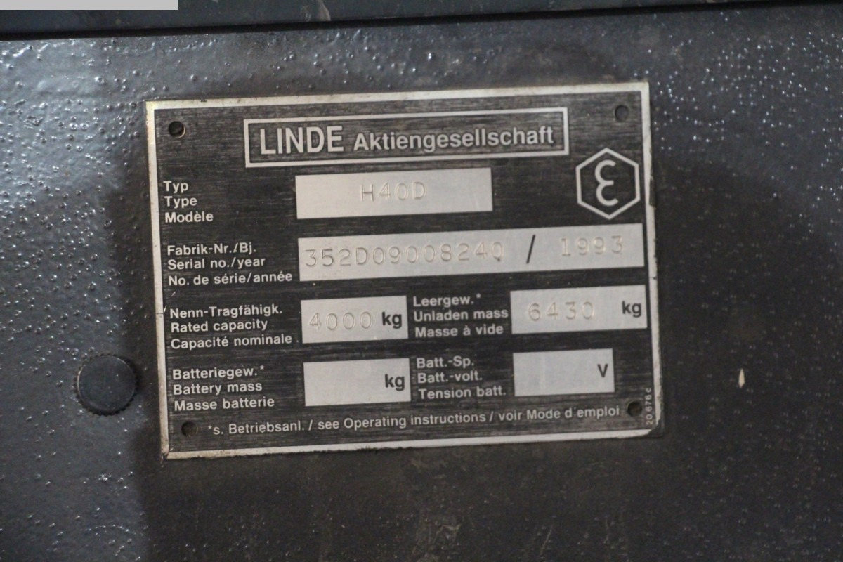 LINDE H40D - Empilhadeira a diesel: foto 4 LINDE H40D - Empilhadeira a diesel: foto 4