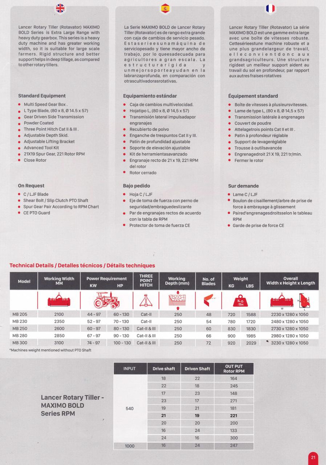 Lancer Maximo Bold 300 - Motocultivador: foto 4 Lancer Maximo Bold 300 - Motocultivador: foto 4