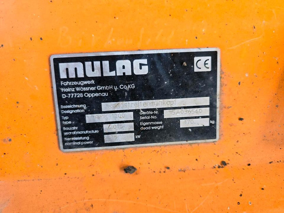 Mulag RMK 1200 BJ. 2015 Randstreifenmäher Böschungsmäher Böschungsmulcher für FME 600 700 MKM FMK Unimog 405 424 427 U 300 400 500 430 - Triturador lateral: foto 4 Mulag RMK 1200 BJ. 2015 Randstreifenmäher Böschungsmäher Böschungsmulcher für FME 600 700 MKM FMK Unimog 405 424 427 U 300 400 500 430 - Triturador lateral: foto 4