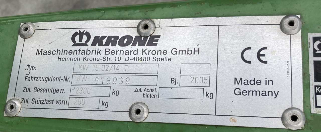 Krone KW 15.02/14 schudder weidebouwmachines - Ancinho enleirador: foto 4 Krone KW 15.02/14 schudder weidebouwmachines - Ancinho enleirador: foto 4