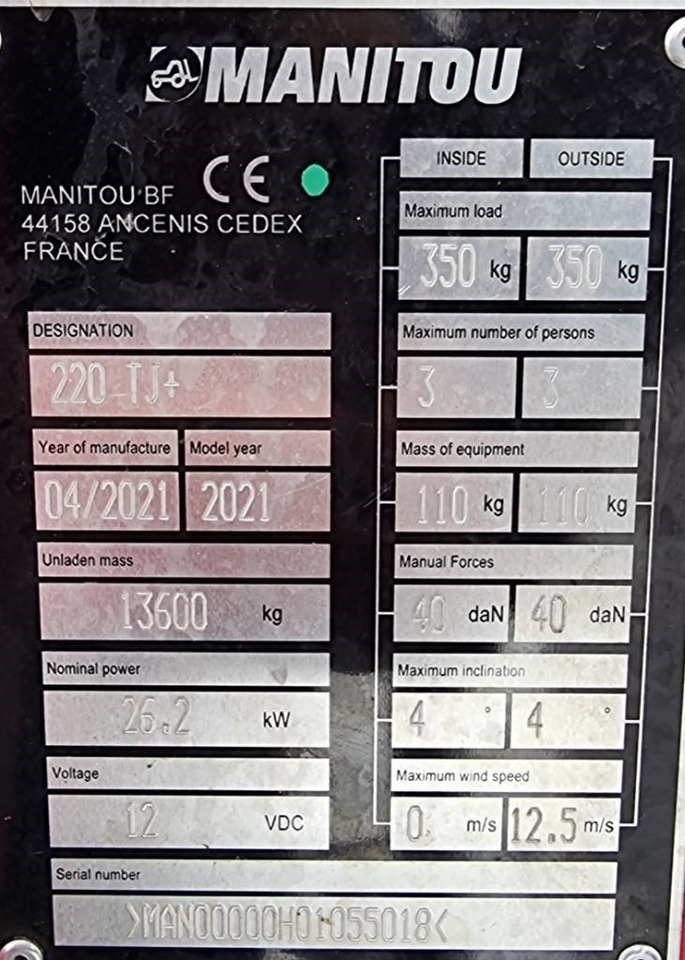 Plataforma telescópica Manitou 220TJ +: foto 20