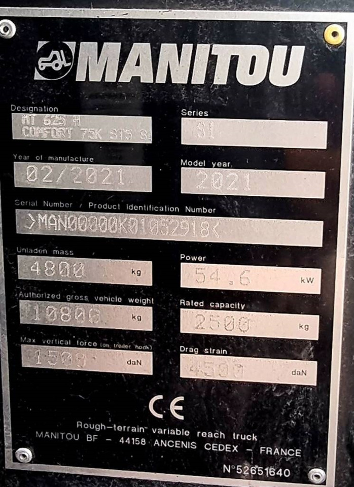 Empilhador telescópico Manitou MT 625 H (09): foto 12