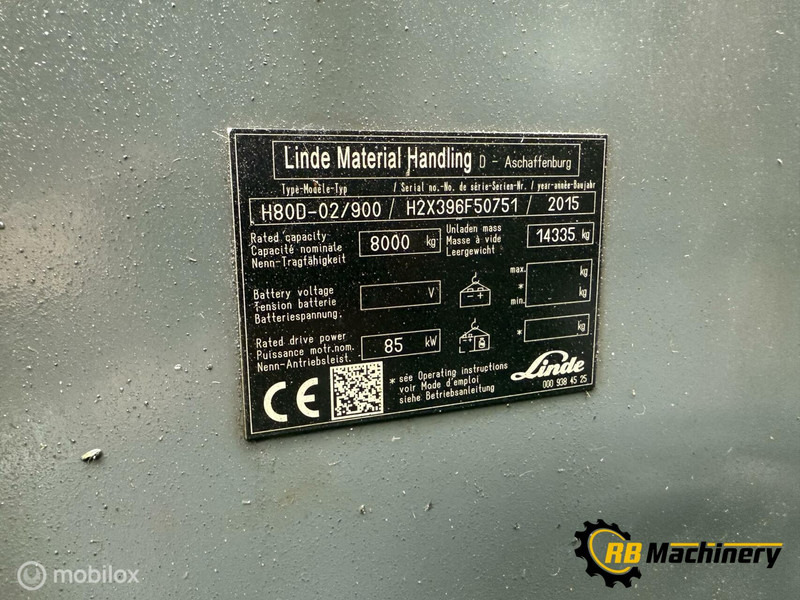 Linde H80-02/900 - Empilhadeira: foto 4 Linde H80-02/900 - Empilhadeira: foto 4