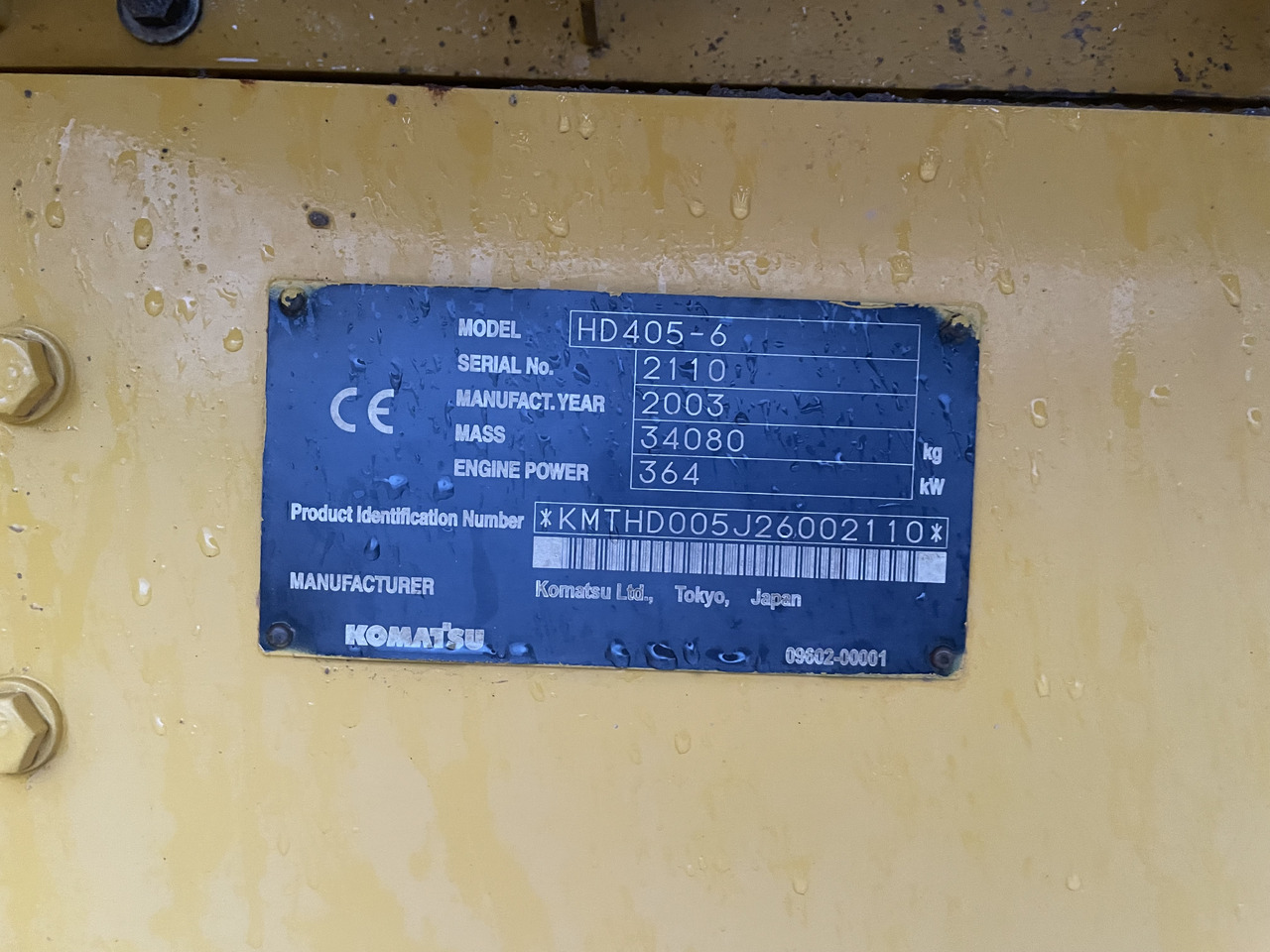KOMATSU Hd405-6 - Caminhão fora de estrada: foto 3 KOMATSU Hd405-6 - Caminhão fora de estrada: foto 3