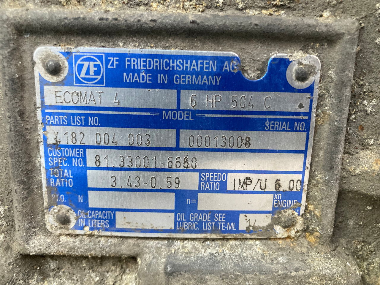 ZF Getriebe ZF 6HP 504 C 6HP504C 4182004003 MAN 81.33001-6660 81330016660 - Transmissão de Ônibus: foto 2 ZF Getriebe ZF 6HP 504 C 6HP504C 4182004003 MAN 81.33001-6660 81330016660 - Transmissão de Ônibus: foto 2