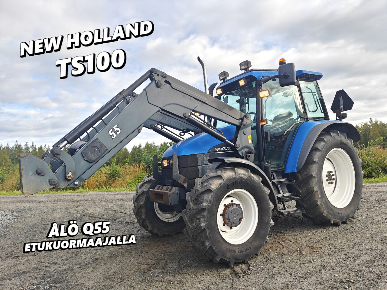New Holland TS100, ES vaihteisto, ilmastointi, etukuormaaja Ålö Q55, katso video! - Trator: foto 1 New Holland TS100, ES vaihteisto, ilmastointi, etukuormaaja Ålö Q55, katso video! - Trator: foto 1