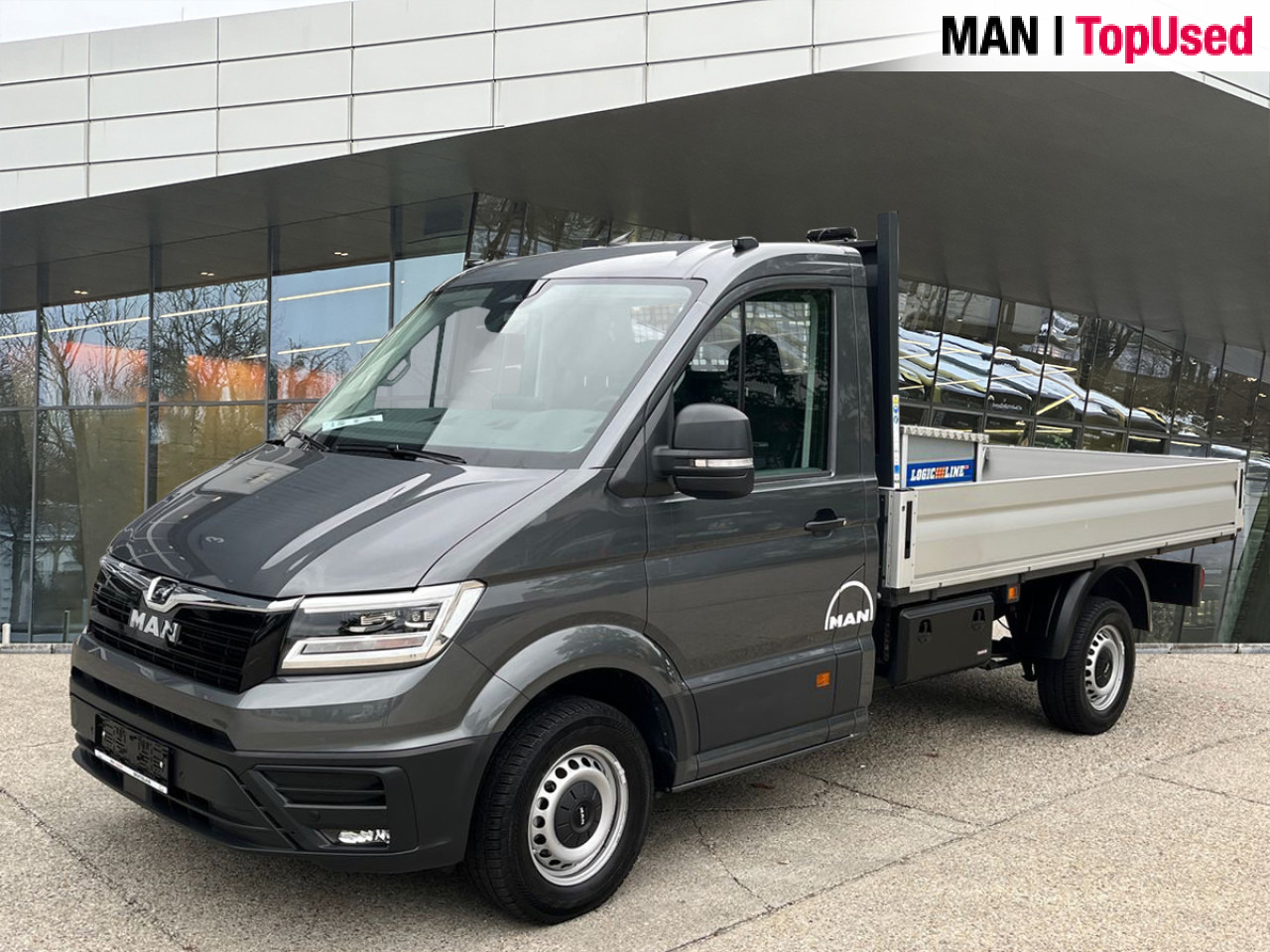 MAN TGE 3.140 4X2F SB, Automatic, Flat bed Klima ZV - Furgão caixa aberta: foto 1 MAN TGE 3.140 4X2F SB, Automatic, Flat bed Klima ZV - Furgão caixa aberta: foto 1