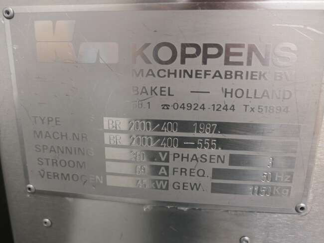 Equipamento de processamento de alimentos Koppens fryer BR2000/400: foto 13