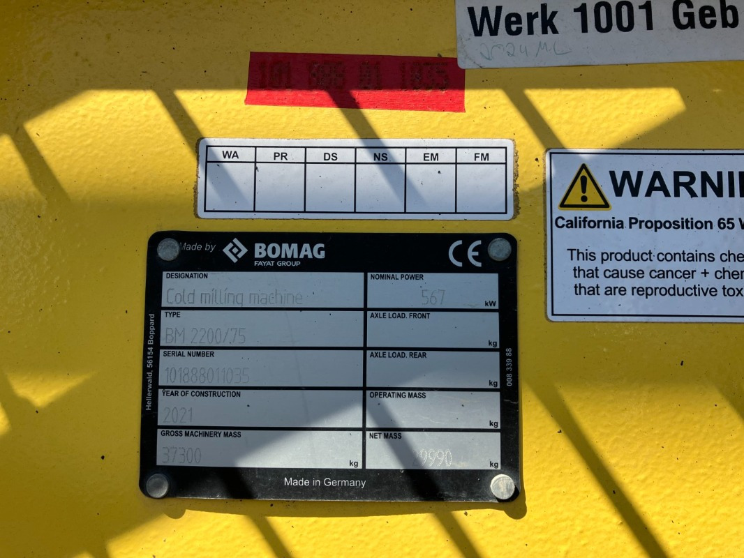 BOMAG DE BM 2200/75 Stage IV/Tier 4f - Aplainadora (Fresadora): foto 2 BOMAG DE BM 2200/75 Stage IV/Tier 4f - Aplainadora (Fresadora): foto 2