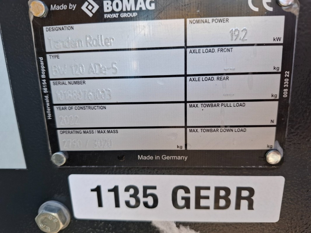 BOMAG DE BW 120 ADe-5 - Rolo: foto 2 BOMAG DE BW 120 ADe-5 - Rolo: foto 2