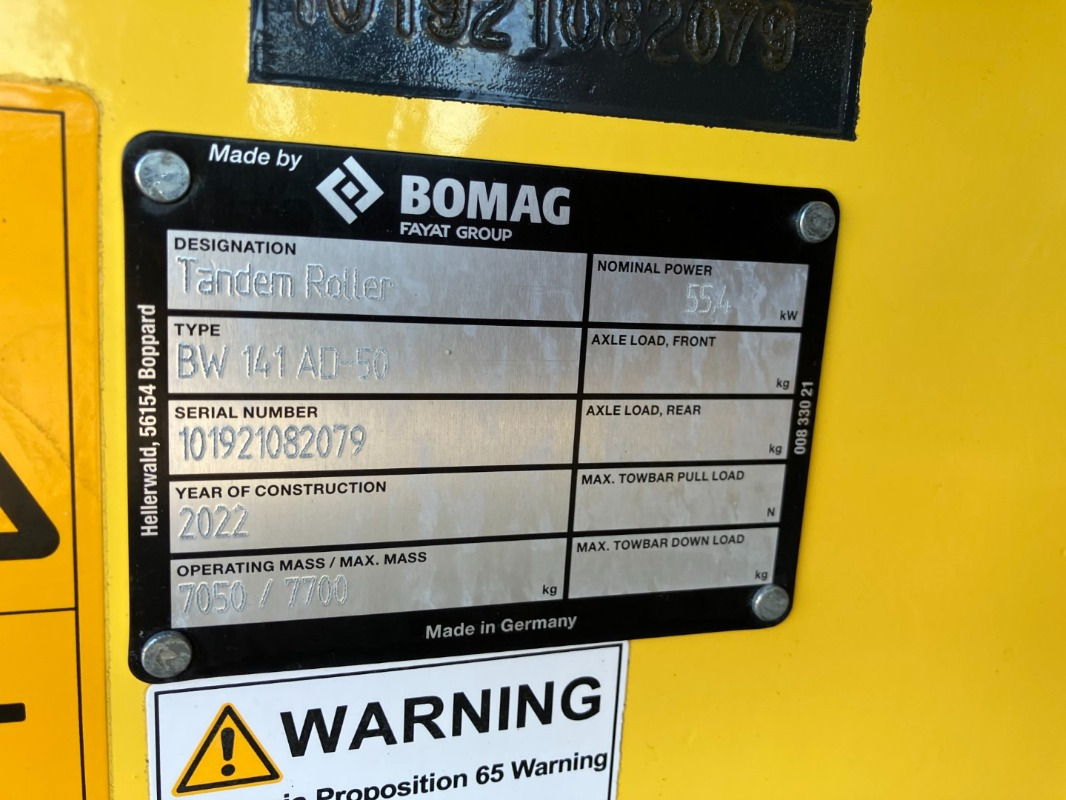 BOMAG DE BW 141 AD-50 Stage IIIa / Tier3 - Compactador de asfalto: foto 1 BOMAG DE BW 141 AD-50 Stage IIIa / Tier3 - Compactador de asfalto: foto 1