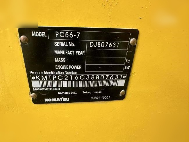 Mini escavadeira KOMATSU PC56-7: foto 8