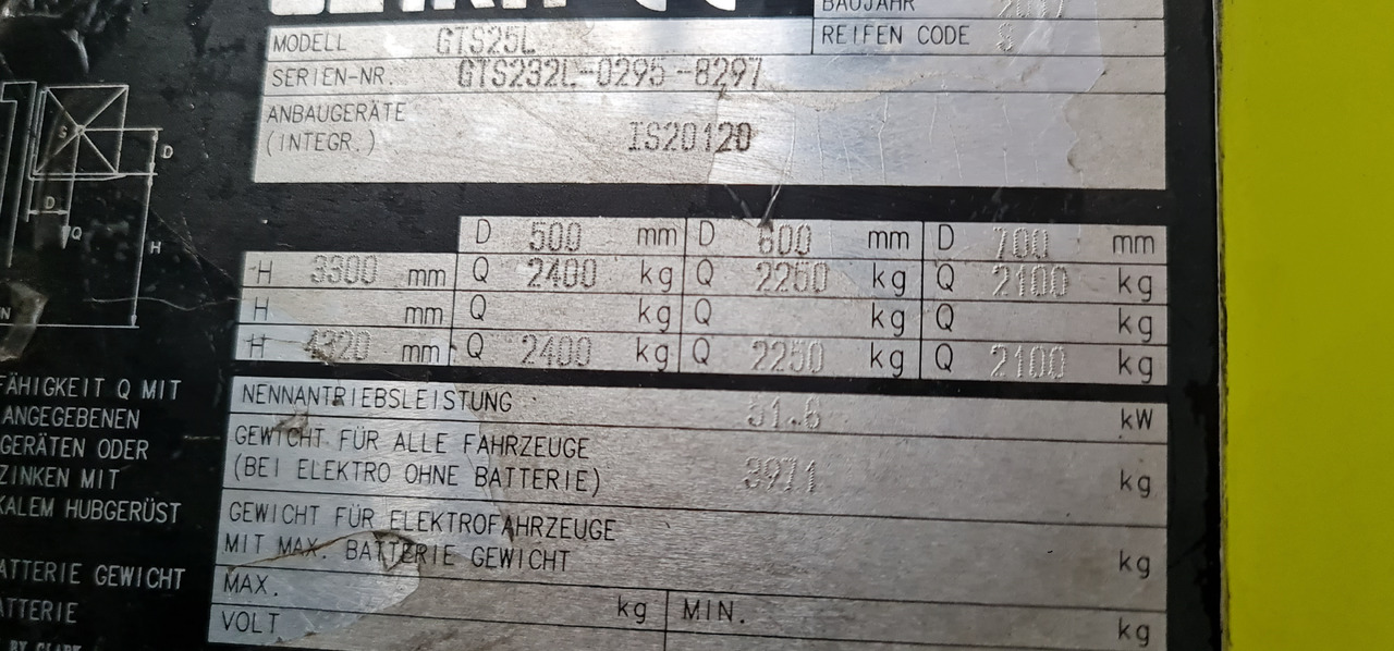 CLARK GTX 25L - Empilhadeira a gás: foto 4 CLARK GTX 25L - Empilhadeira a gás: foto 4