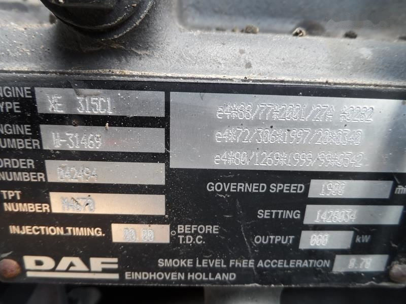DAF XE315C 430 E3 DAF XF 95 - Motor de Caminhão: foto 4 DAF XE315C 430 E3 DAF XF 95 - Motor de Caminhão: foto 4