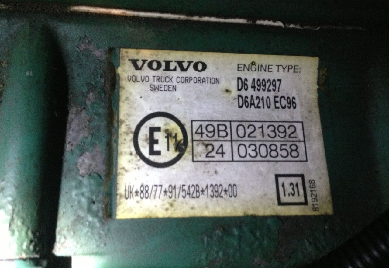 Volvo FL 612 D6A 210 E2 Volvo FL - Motor de Caminhão: foto 2 Volvo FL 612 D6A 210 E2 Volvo FL - Motor de Caminhão: foto 2