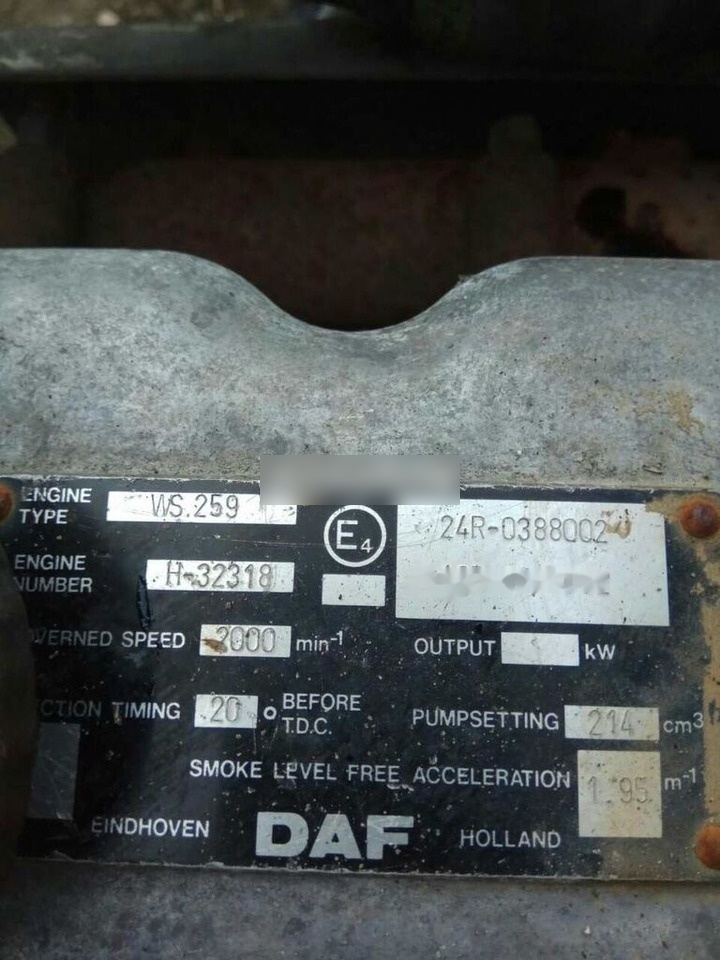 DAF ATI WS259 E2 DAF - Motor de Caminhão: foto 5 DAF ATI WS259 E2 DAF - Motor de Caminhão: foto 5