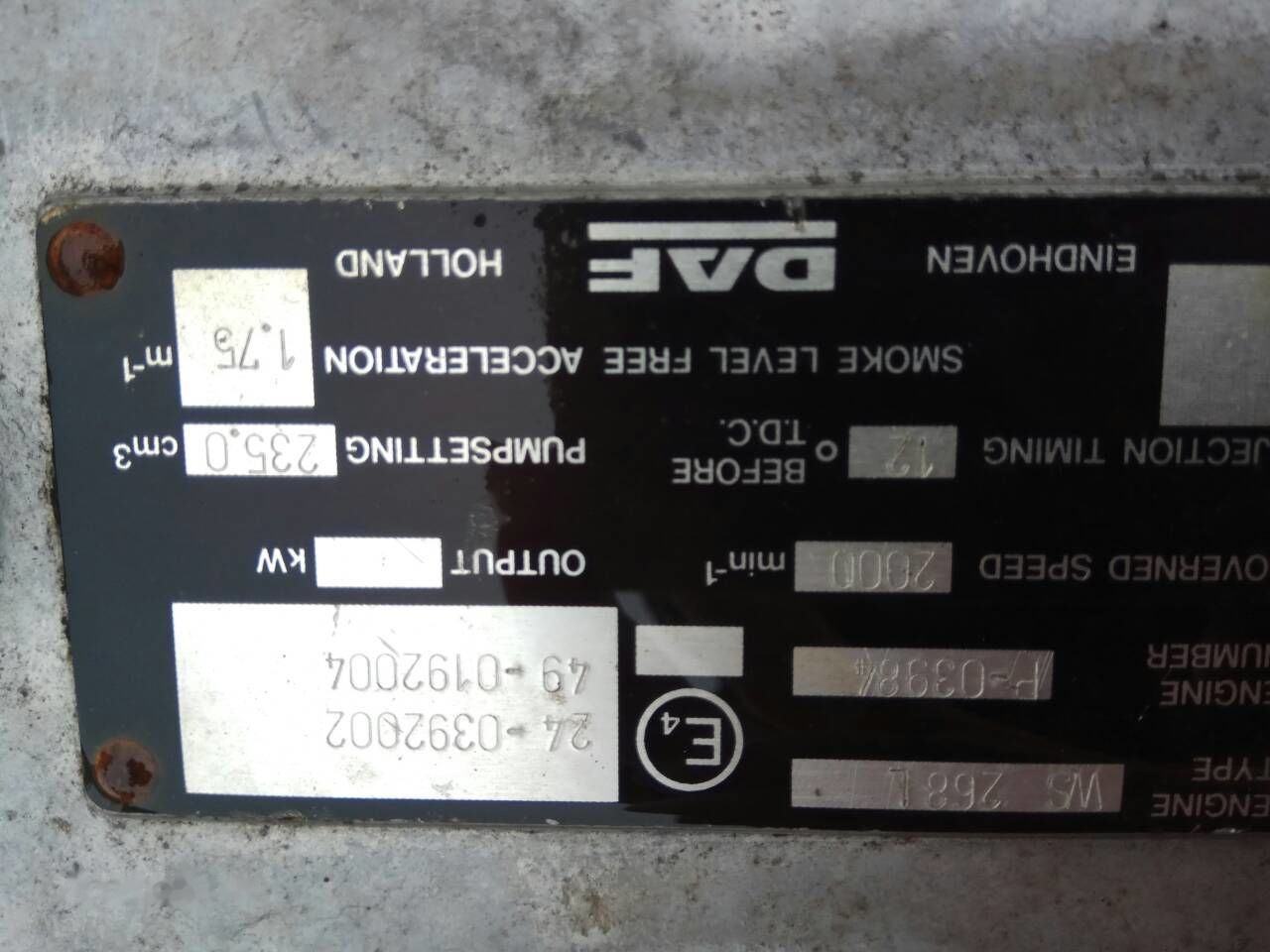 DAF ATI WS268 DAF ATI DAF 85 95 - Motor de Caminhão: foto 3 DAF ATI WS268 DAF ATI DAF 85 95 - Motor de Caminhão: foto 3