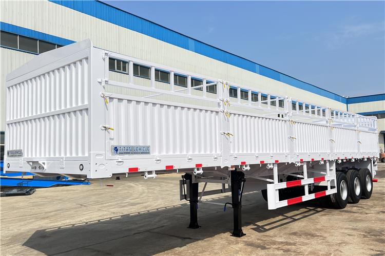TITAN Tri Axle 60 Ton Fence Cargo Semi Trailer for Sale In Guinea - Semireboque transporte de gado: foto 2 TITAN Tri Axle 60 Ton Fence Cargo Semi Trailer for Sale In Guinea - Semireboque transporte de gado: foto 2