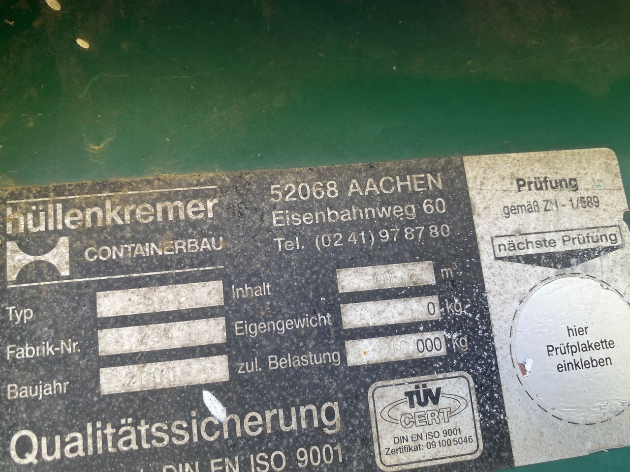 Hüllenkremer 10 cbm Stahlcontainer mit Deckel - Contentor ampliroll: foto 5 Hüllenkremer 10 cbm Stahlcontainer mit Deckel - Contentor ampliroll: foto 5