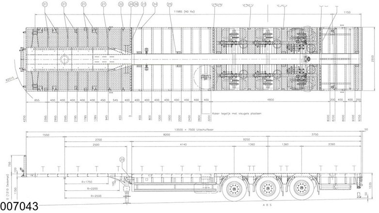 Broshuis open laadbak Extandable 21 Meter, 53750 kg - Semi-reboque plataforma/ Caixa aberta: foto 2 Broshuis open laadbak Extandable 21 Meter, 53750 kg - Semi-reboque plataforma/ Caixa aberta: foto 2