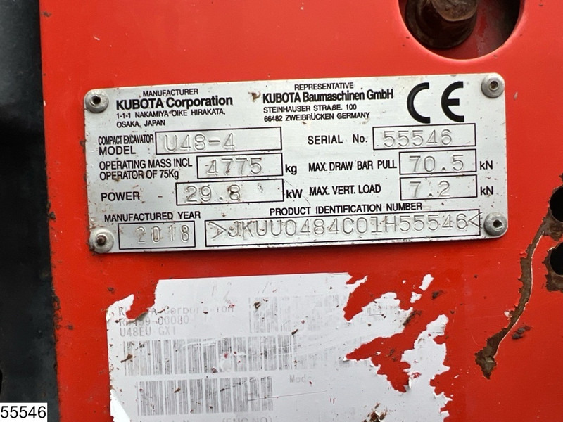 Kubota U 48 29,8KW, 1 bucket, 3681h - Mini escavadeira: foto 5 Kubota U 48 29,8KW, 1 bucket, 3681h - Mini escavadeira: foto 5