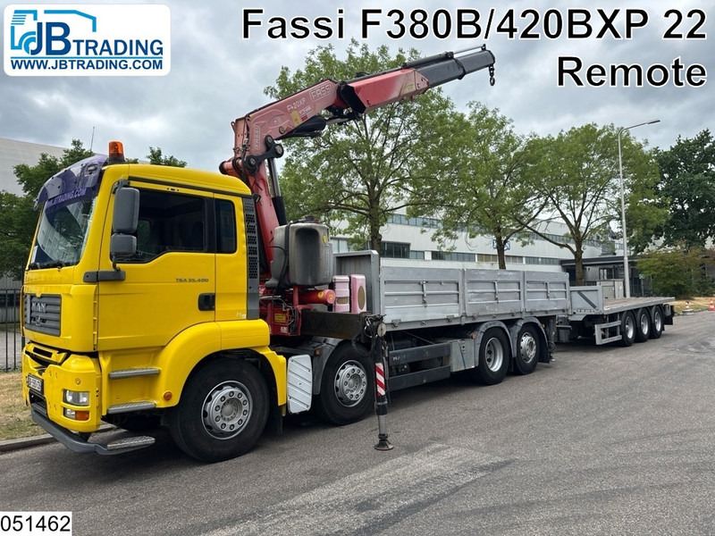 MAN TGA 35 400 8x2, Handgeschakeld, Fassi, Remote, Combi - Camião de caixa aberta/ Plataforma, Caminhão grua: foto 1 MAN TGA 35 400 8x2, Handgeschakeld, Fassi, Remote, Combi - Camião de caixa aberta/ Plataforma, Caminhão grua: foto 1
