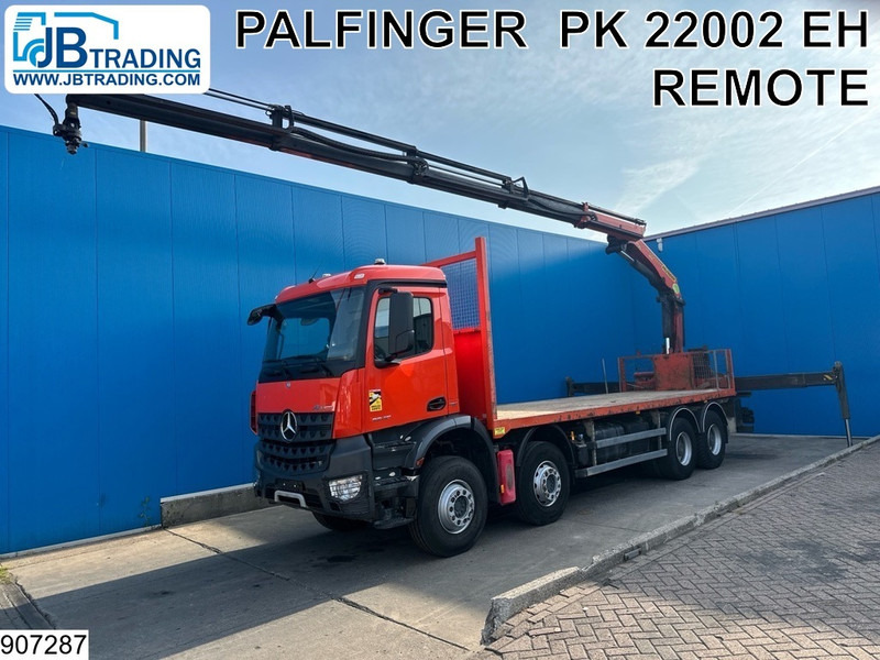 Mercedes-Benz Arocs 3240 8X4, EURO 6, Steel suspension, Palfinger - Camião de caixa aberta/ Plataforma, Caminhão grua: foto 1 Mercedes-Benz Arocs 3240 8X4, EURO 6, Steel suspension, Palfinger - Camião de caixa aberta/ Plataforma, Caminhão grua: foto 1