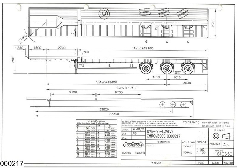 Nooteboom open laadbak 55000 KG, 34.85 m, 2 X Extandable - Semi-reboque plataforma/ Caixa aberta: foto 2 Nooteboom open laadbak 55000 KG, 34.85 m, 2 X Extandable - Semi-reboque plataforma/ Caixa aberta: foto 2