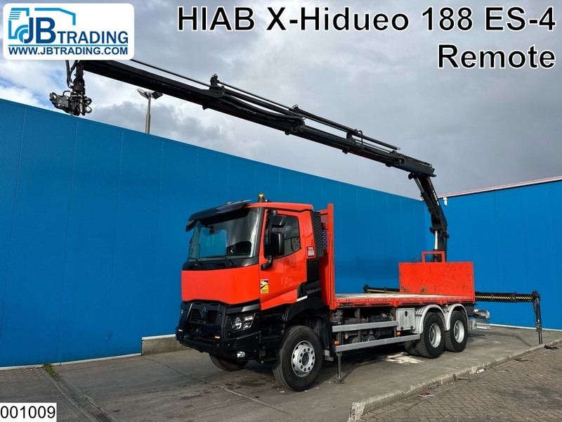 Renault C 380 6x4, EURO 6, Hiab, Remote - Camião de caixa aberta/ Plataforma, Caminhão grua: foto 1 Renault C 380 6x4, EURO 6, Hiab, Remote - Camião de caixa aberta/ Plataforma, Caminhão grua: foto 1