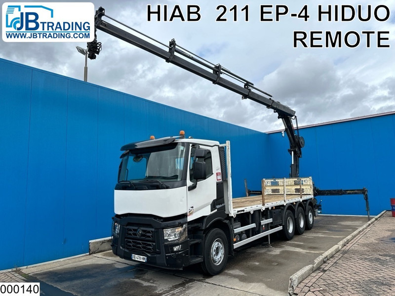 Renault C 430 8X4, EURO 6, HIAB, Remote - Camião de caixa aberta/ Plataforma, Caminhão grua: foto 1 Renault C 430 8X4, EURO 6, HIAB, Remote - Camião de caixa aberta/ Plataforma, Caminhão grua: foto 1