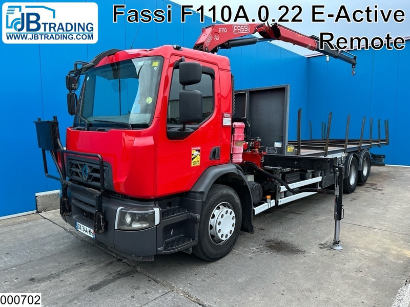 Renault D 26 320 6x2, EURO 6, Fassi, Remote - Camião de caixa aberta/ Plataforma, Caminhão grua: foto 1 Renault D 26 320 6x2, EURO 6, Fassi, Remote - Camião de caixa aberta/ Plataforma, Caminhão grua: foto 1