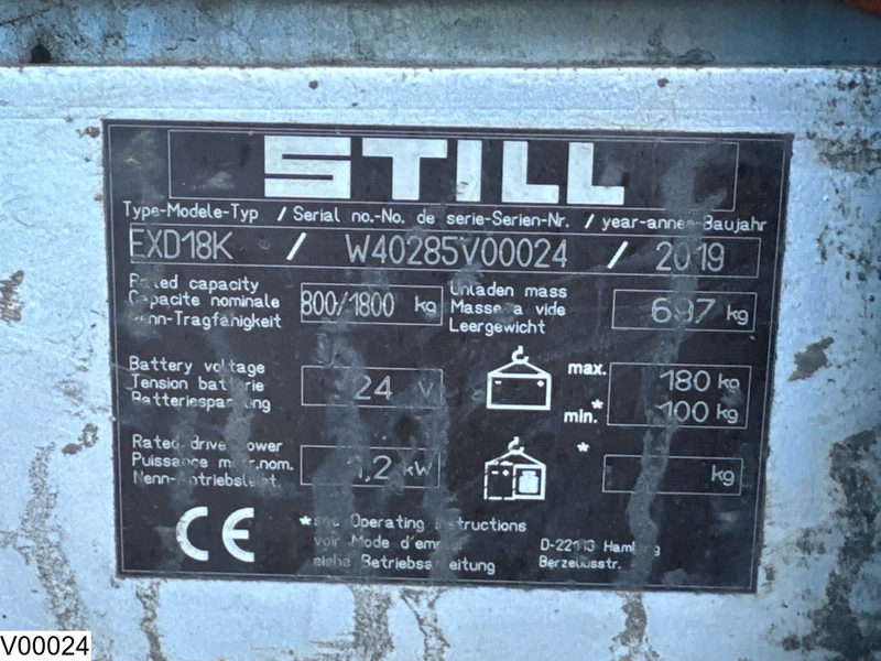 Still EXD18K 1800 kg, 2.10 m, Electric, 362 hours - Stacker: foto 5 Still EXD18K 1800 kg, 2.10 m, Electric, 362 hours - Stacker: foto 5