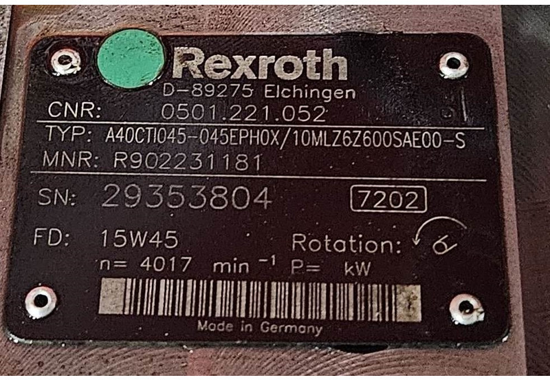 Hidráulica de Máquina de construção John Deere - Rexroth A40CTI045 - CVT: foto 6